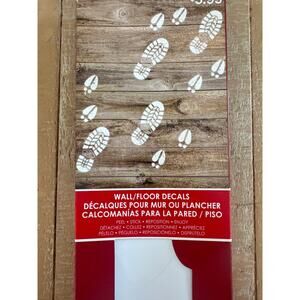 Santa deer foot prints wall Floor mirror decals Christmas fun funny xmas